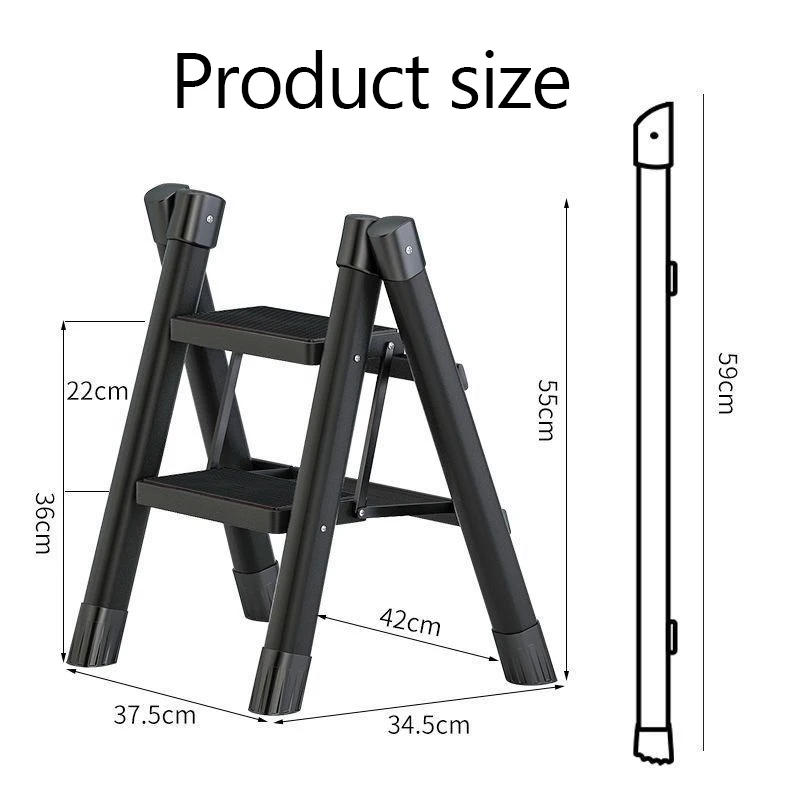 Description Picture 3 of itemHousehold Folding Ladder Protable Step Stool Foldable House Ladder For Home Thickened Stairs Small Stool Arrow For Home