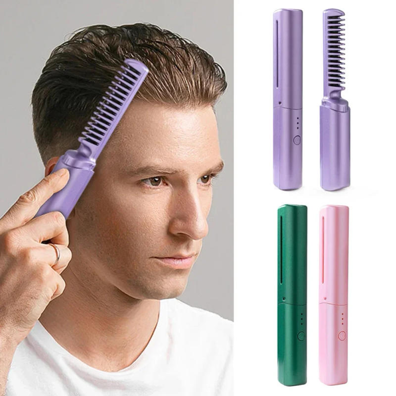 Description Picture 3 of itemWireless Professional Hair Straightener Curler Comb Fast Heating Negative Ion Straightening Curling Brush Styling Tools