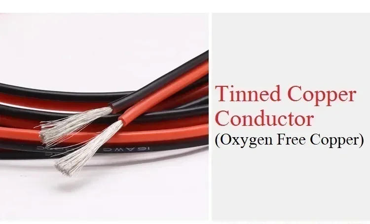 Description Picture 5 of item1/2/5m Flexible Silicone Wire 2Pins 30 28 26 24 22 20 18 16 14 12 10 8 AWG DIY LED Line Soft Rubber Tinned Copper Cable