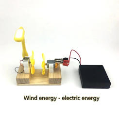 Wind Energy Powered Fan Model DIY Kit Science Education Toys for Student Hand-assembled Electric Generator Motor Wooden Toys