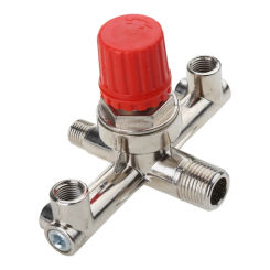 Double Outlet Tube Alloy Air Compressor  Pressure Regulator for VALVE Fitting Part Accessories with V-ring 3 Heads