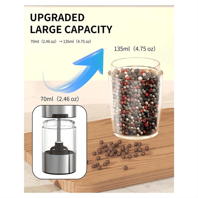 Description Picture 4 of itemB59B-Electric Salt And Pepper Grinder Set Rechargeable Salt And Pepper Grinder Set Electric Salt And Pepper Grinders
