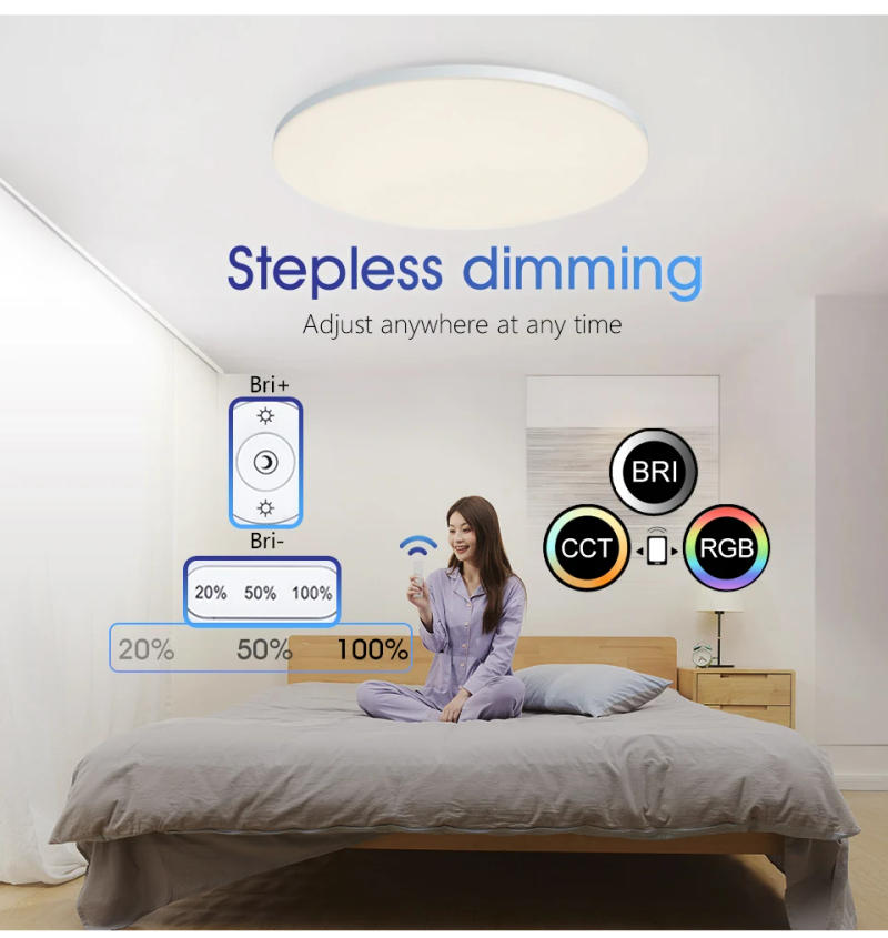 Description Picture 6 of itemMARPOU RGB Colorful LED Round Ceiling Light Smart APP Dimmable 370mm 300mm 18-54w 220v Ambient Lamp For Bedroom Home Decorations