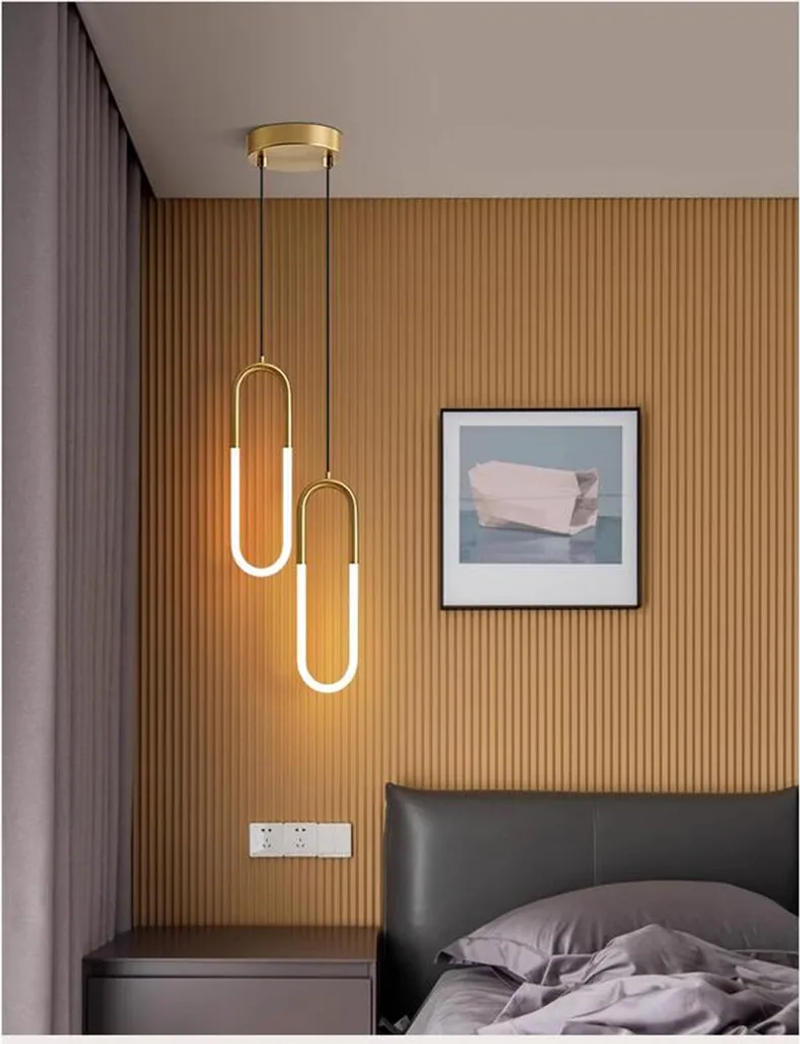 Description Picture 5 of itemLustre LED Pendant Light Fixture Bedroom Hanging Lamps For Ceiling Kitchen Bedside Living Room Decor Nordic Pendant Lamp