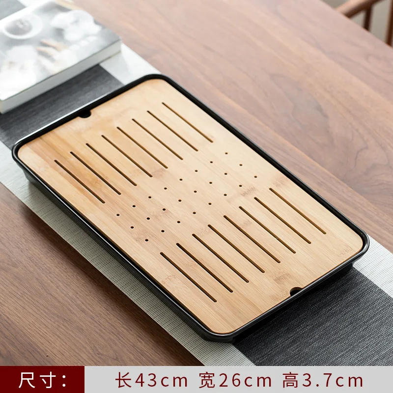 Description Picture 6 of itemTea Tray Tray Office Household Simple Mini Set Melamine Dry Brewing Water Storage Small Tea Table Japanese-style Bamboo Tea Tray