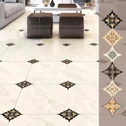 18pc Self-adhesive PVC Tile Stickers Waterproof Wall Stickers Art Diagonal Stickers Kitchen Decoration Stickers Room Decoration