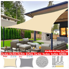 300D Outdoor Awnings Waterproof Sun Shade Sail Garden Canopi For Terrace Car Canvas Awning Rectangle Pool Sun-Shelter Sunshade S