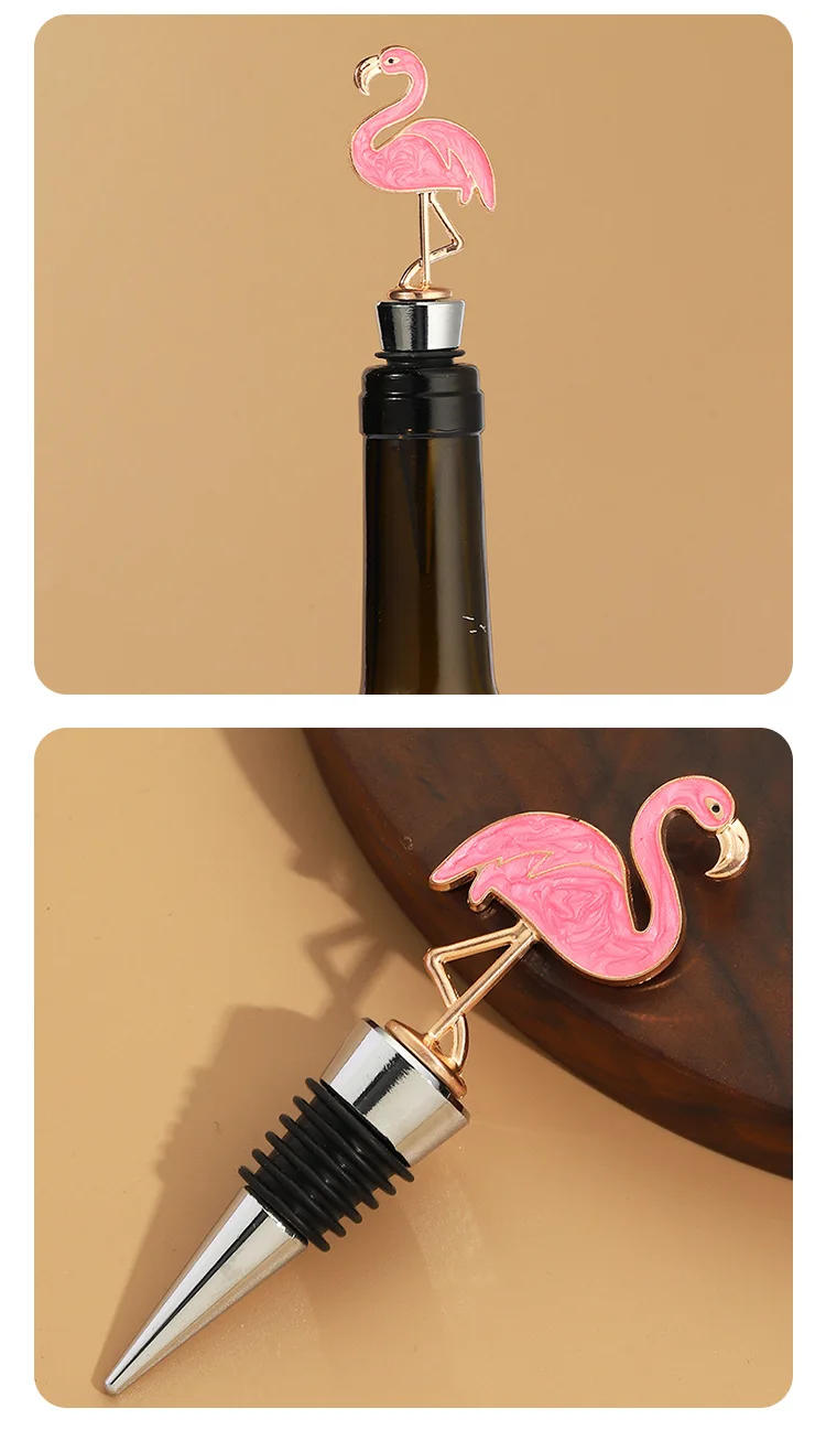 Description Picture 6 of itemBar Accessories Home Bars Flamingo Letter Shape Bottle Stoppers Wine Plug Home Bar Bottle Decor Crafts Resin Wine Stopper Keeper