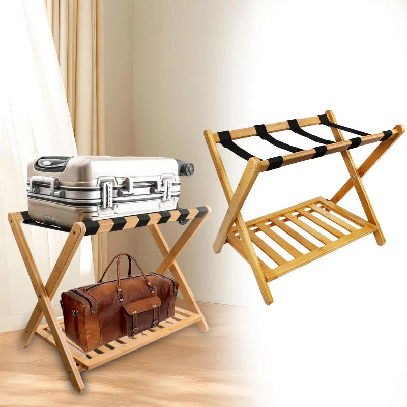 Description Picture 2 of itemLuggage Rack with Storage Shelf Heavy Duty Suitcase Stand for Bedroom Hotel