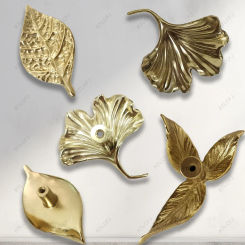 Brass Forged Flower Branches and Leaves Drawer Cabinet Door Cabinet Handle Ceramic Crystal Iron Art Copper Art Matching Handle