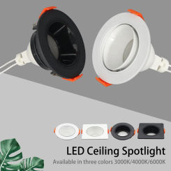 2pcs/lot DC12V Square Downlight Energy Saving Round Ceiling Spotlight LED 3W 5W 7W Angle Adjustable Rotating 24V Indoor Lighting