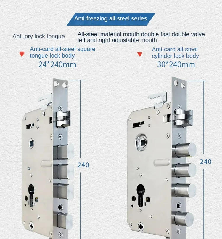 Description Picture 4 of itemFingerprint lock body,  double active stainless steel intelligent lock, Security and anti-theft door, wooden for door lock