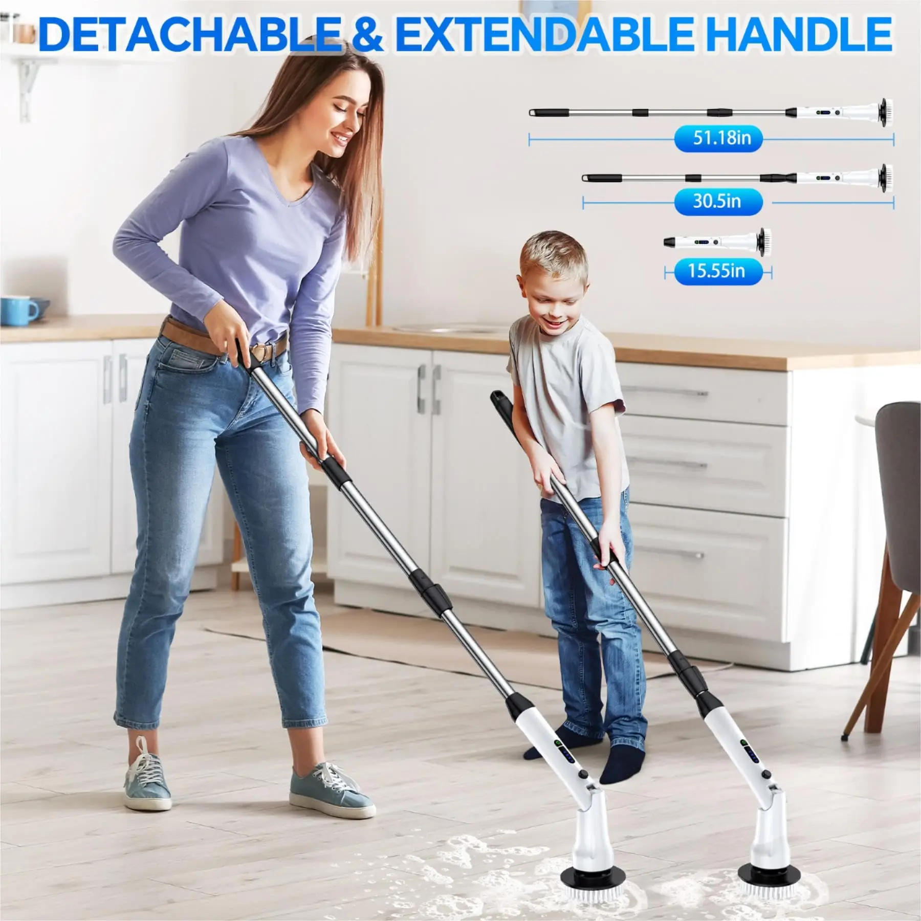 Description Picture 2 of itemHandheld Cleaning Brush Cordless Dish Washing Gun Wireless Power Electric Spin Scrubber Brush Heads for Kitchen