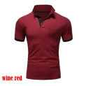 The latest summer men's fashionable short sleeved lapel shirt top casual men's solid color sports polo shirt