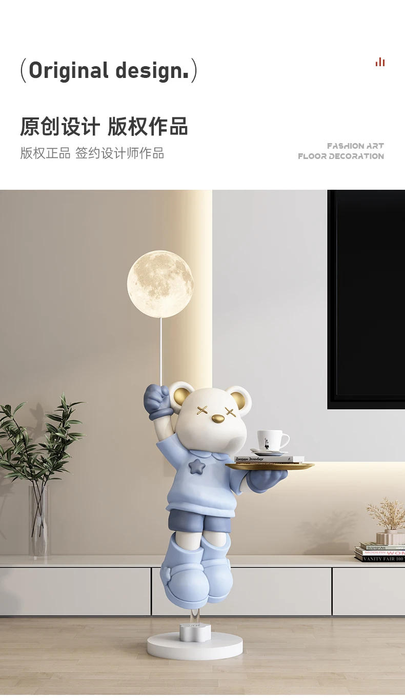 Description Picture 4 of itemHome Decorations Cartoon Bear Sculptures & Figurines,Room Decor Large Floor Lamp,Creative Home Decoration Accessories Statue
