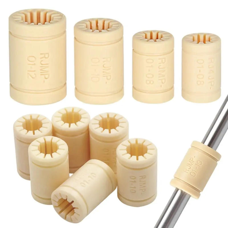 Description Picture 2 of item1PC Solid Linear Bearing RJMP-01 RJ4JP-01 RJMP-01-10 DIY Bushing Polymer Dustproof Plastic Bearing Shaft 3D Printer Parts