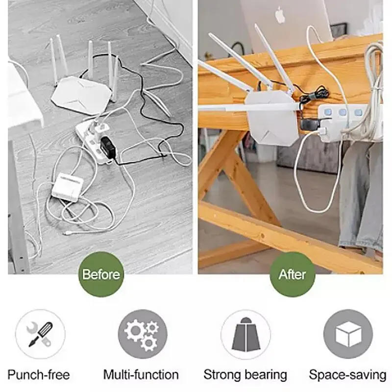 Description Picture 4 of itemDouble Sided Adhesive Wall Hooks Hanger Strong Transparent Suction Cup Hooks Organizer Bathroom Hook Storage Plug Socket Holders