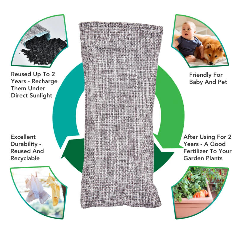 Description Picture 6 of itemNatural Bamboo Charcoal Bags Air Purifying Activated Charcoal Odor Absorber Moisture Odor Eliminator for Car Closet Shoes