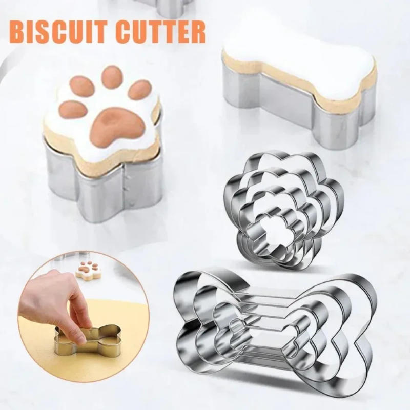Description Picture 6 of item4pcs/set Cookie Cutter Pet Dog Bone Paw Shaped Stainless Steel Mold DIY Cake Sugarcraft Pastry Biscuit Mould Kitchen Baking Tool