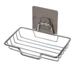 Stainless Steel Soap Box Punch-free Soap Rack Wall-mounted Bathroom Drain Tracel Bathroom Soap Dish Holder Home Supplies