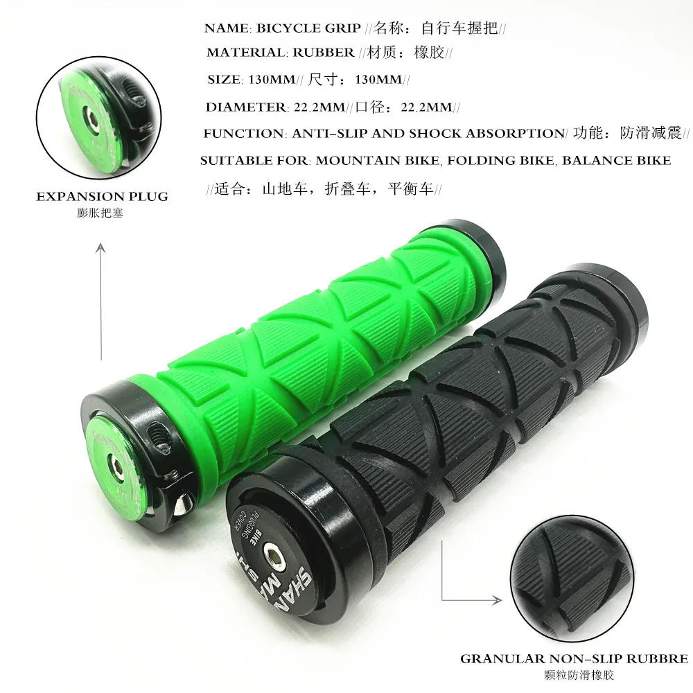 Description Picture 4 of itemHigh Quality Mountain Bike Grips Rubber Non-slip Shock-absorbing Aluminum Alloy Lock Mtb Bicycle Grips Set Cycling Accessories