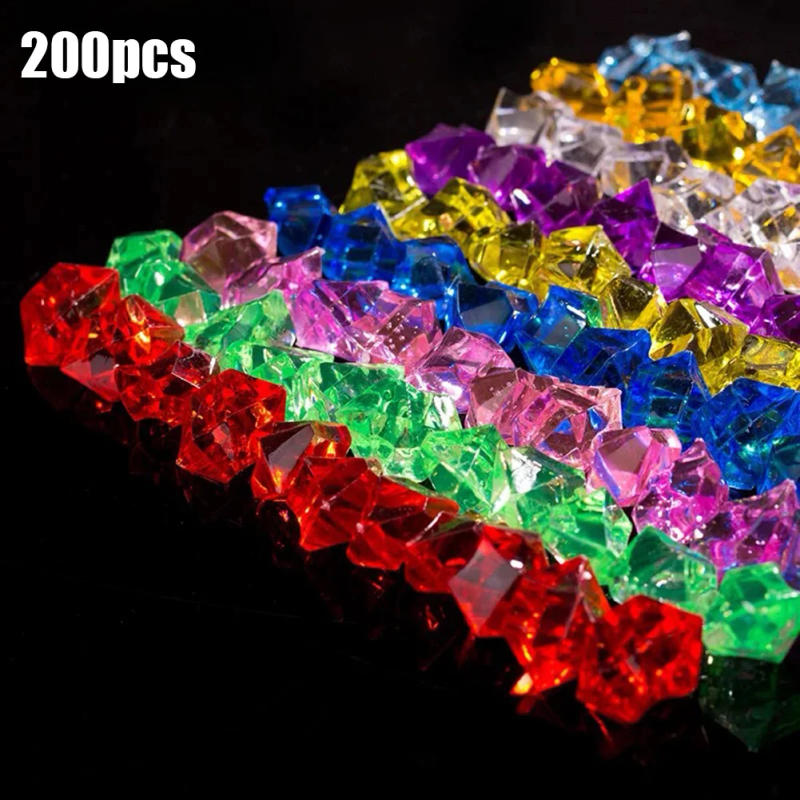 Description Picture 4 of item200pcs Acrylic Ice Rock Stones Vase Gems For Wedding Party Decor Confetti Table Beads Vase Plant Hydroponic Decoration