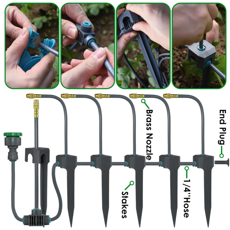 Description Picture 5 of item5M-30M Garden Watering System Self-priming Pump Timer 360° Bendable Mist Brass Cooling Sprinkler Drip Irrigation Kit Pot Bonsai