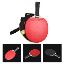 1pc Strong Spin Table Tennis Racket With Bag 1 Star 7 Ply Wood Ping Pong Bat Paddle Long Handle Horizontal Grip All-round Type