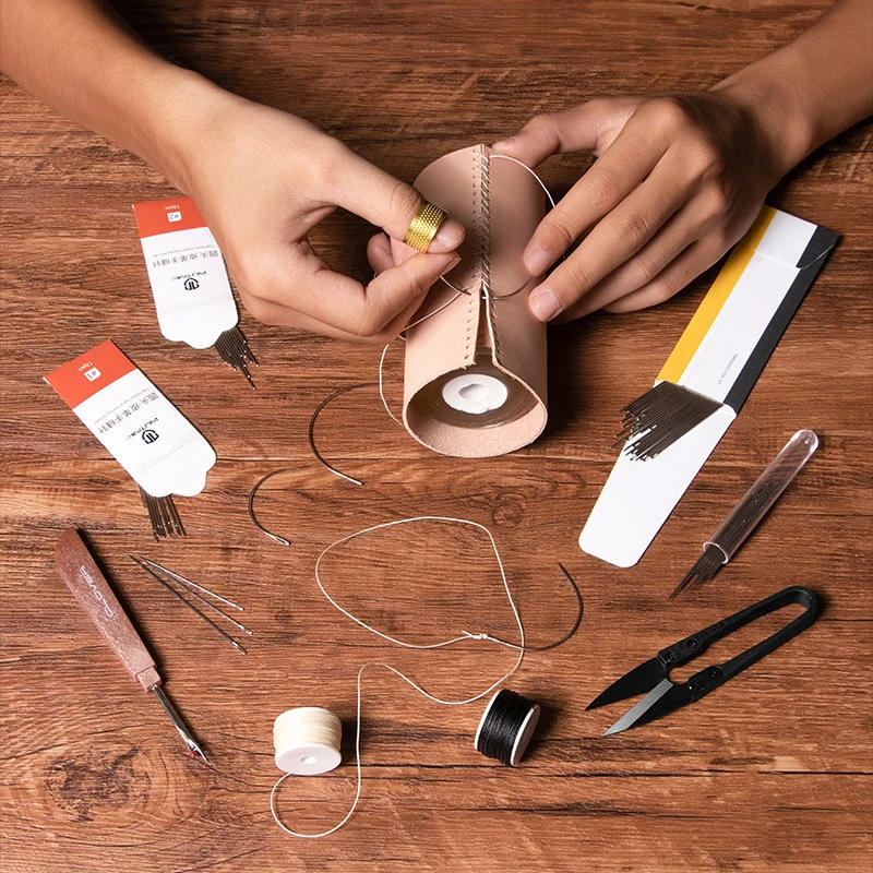 Description Picture 2 of itemWUTA Leather Hand Sewing Repair Kit Easy Side Threading Needle Curved Sewing Needles Furniture Sofa Repair Tools Waxed Thread