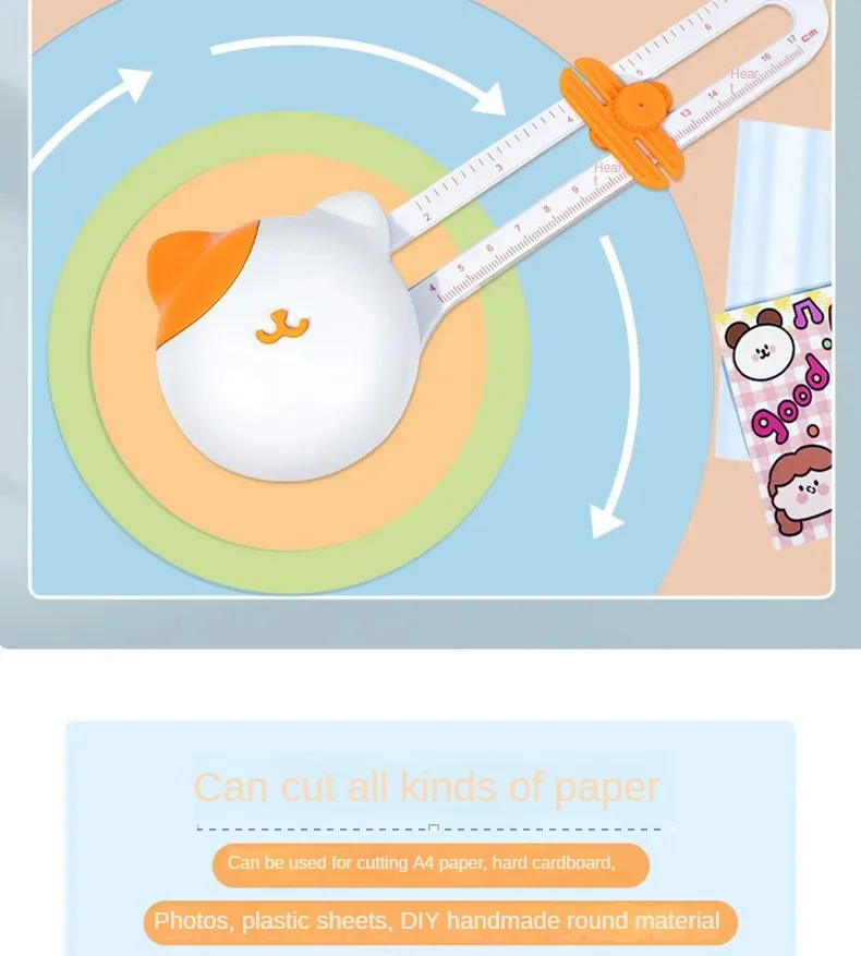 Description Picture 5 of item360° Rotarys Adjustable Cutting Round Knife Multi-Purpose Circle Cutter Journal Photo Scrapbooking Paper Circular Cutting Tools