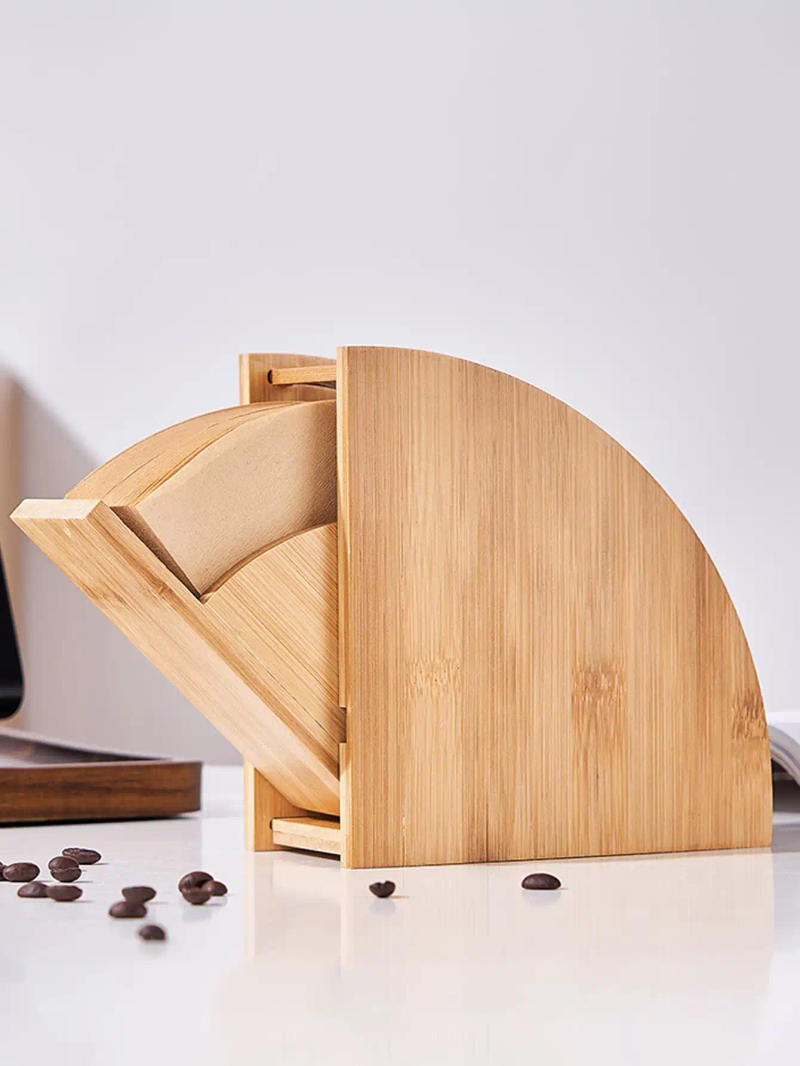 Description Picture 2 of itemLeeseph Bamboo Coffee Filter Holder, Coffee Paper Storage Rack, Renewable Stand ,Coffee Filter Paper Container Stand