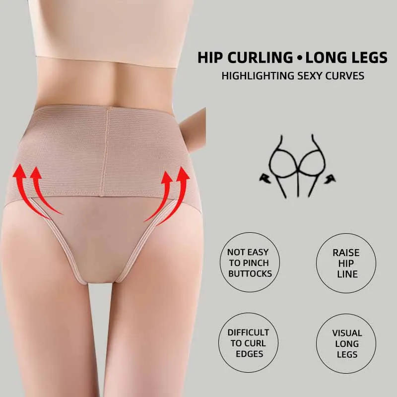 Description Picture 6 of itemWomen High Waist Shaper Thongs Tummy Control Underwear Elastic G-string Intimates Panties Female Lingerie Flat Belly Shapewear