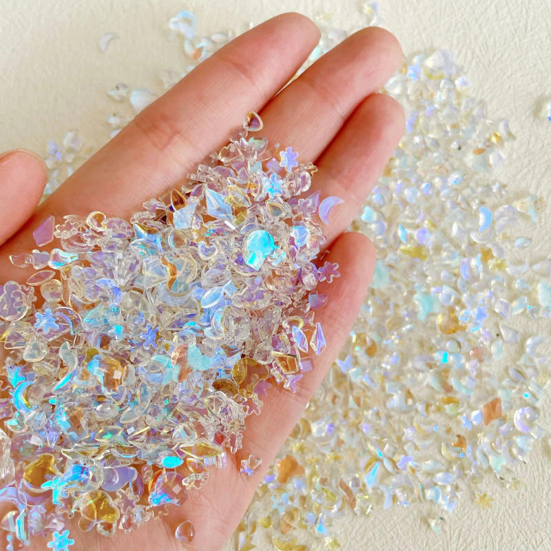 Description Picture 4 of item100pcs Aurora Nail Charms Rhinestones Multi Shapes 3D Resin Crystals Jewelry Making Stones For Nail Art DIY Craft Decorations