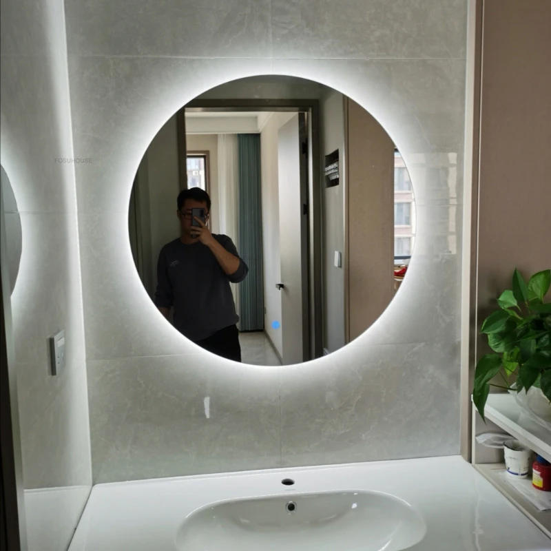 Description Picture 5 of itemEuropean Designer Smart Bathroom Mirrors Modern Wall Mounted Round Mirrors for Bathroom Bedroom Dressing Table Makeup Mirrors