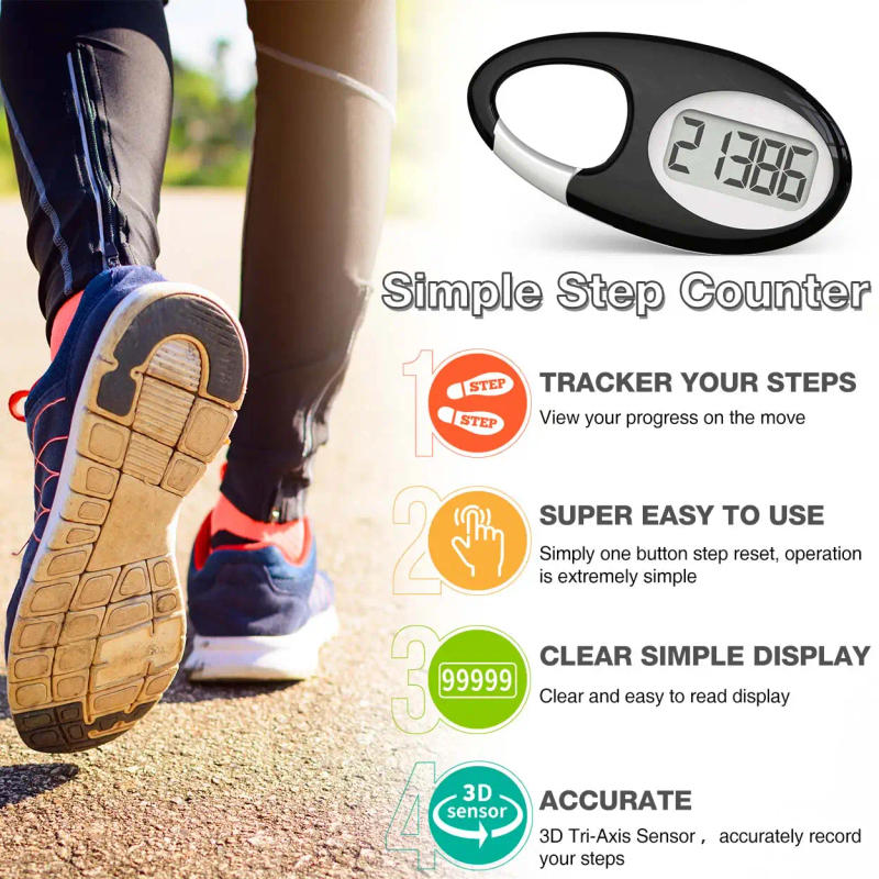 Description Picture 4 of itemFITCENT Mini Digital Pedometer 3D Sensor Step Counter With Lanyard For Outdoor Sports Running Kids Men Women Walking Tracker