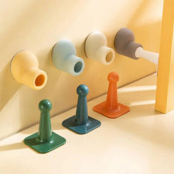 Mute Silicone Door Stopper Self Adhesive Door Stops Door Wall Buffer Protector Safety Tool Bumper Door Pads Door Rear Retainer