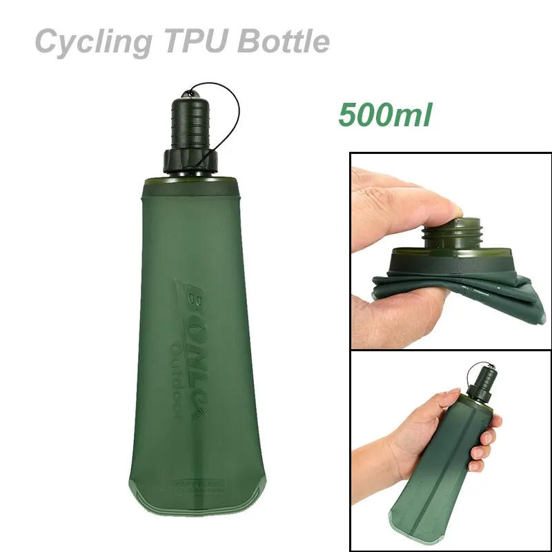 Description Picture 2 of item500ml TPU Outdoor Sport Bottle Folding Soft Flask Drink Water Bottle for Running Camping Hiking Bicycle Fitness Water Bag