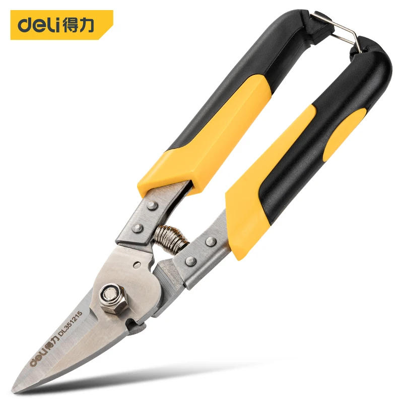 Description Picture 5 of item1Pc 8.5 Inch Stainless Steel Metal Scissors Cutter Industrial Work Multi-function Straight Curved Blade Keel Scissors Hand Tools