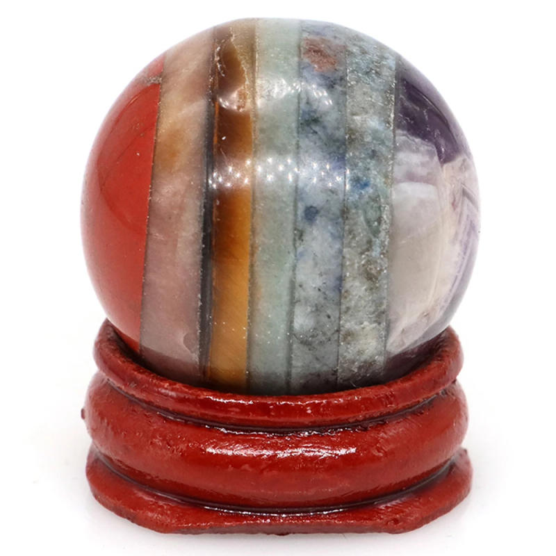 Description Picture 4 of item30mm 7 Chakra Natural Stone Crystal Ball Sphere Polished Globe Massaging Reiki Healing Home Decoration Exquisite Gifts Souvenirs