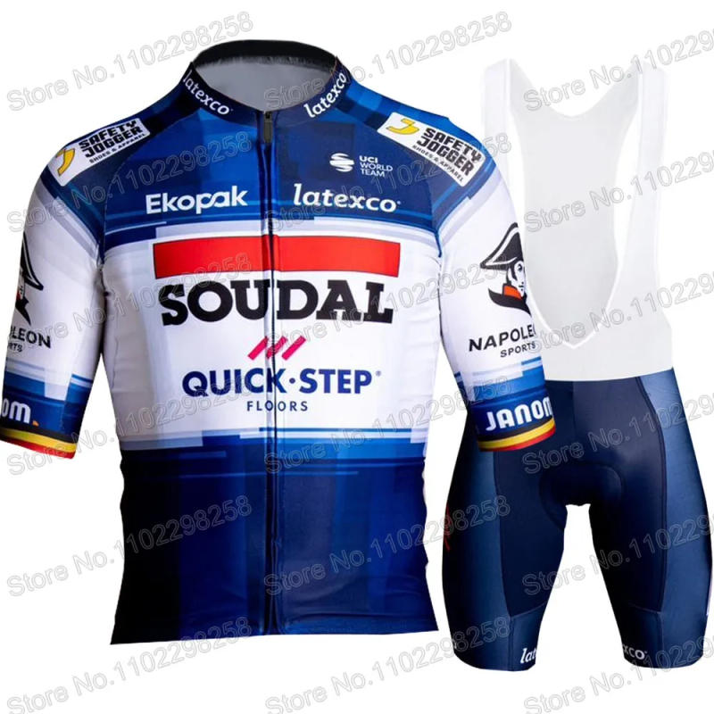 Description Picture 6 of item2023 Soudal Quick Step Team Cycling Jersey Set Mens World Champion Clothing Summer Road Bike Shirts Suit Bicycle Bib Shorts Ropa