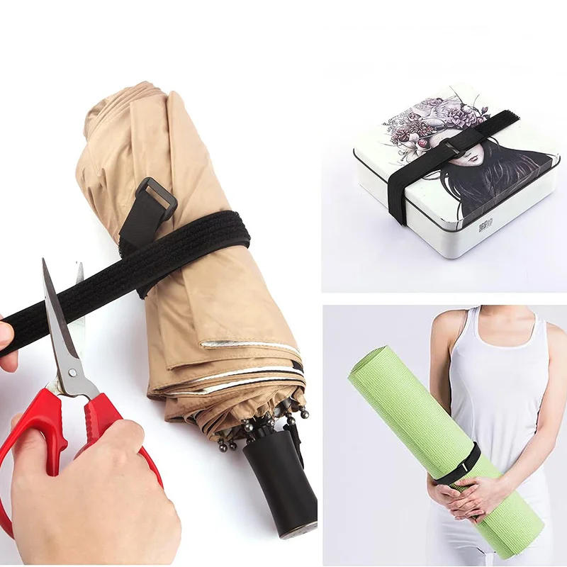 Description Picture 6 of item5Meter Reusable Fastening Cut-to-Length Cable Straps with 20Pcs Metal Buckles Adjustable Nylon Hook and Loop Cinch Cable Ties