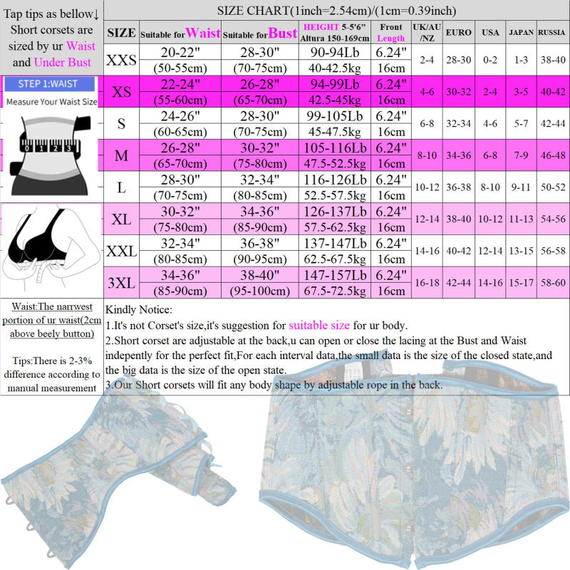 Description Picture 2 of itemWomen Vintage Oil Paiting Abdomen Corset Short Lace Up BustiersUnderbust Slimm Waist Girdle 16cm Shaper Tops Outwear For Dress