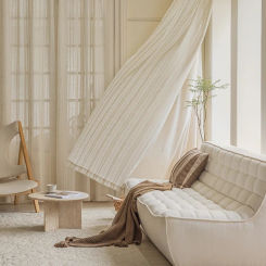 Japanese Linen Gauze Safe Tulle Curtains for Living Room and Bedroom Bay Windows High-quality Modern Simple Window Screens