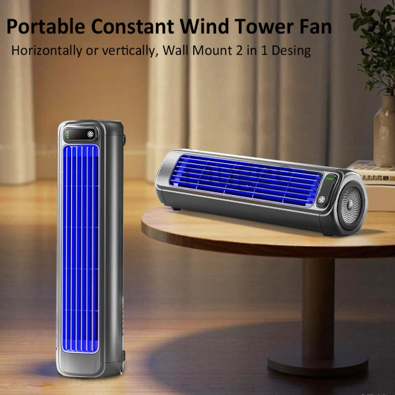 Description Picture 2 of itemElectric Tower Fan Bladeless Desktop Wall Fan Rechargeable Portable Standing Air Circulation Cool Fan for Bedroom Office Kitchen