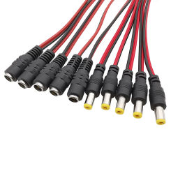 Male Female 5.5 x 2.1mm DC Power Cable Plug Connector 12V 1A 2.1*5.5mm DC Jack Adapter for CCTV Security Camera