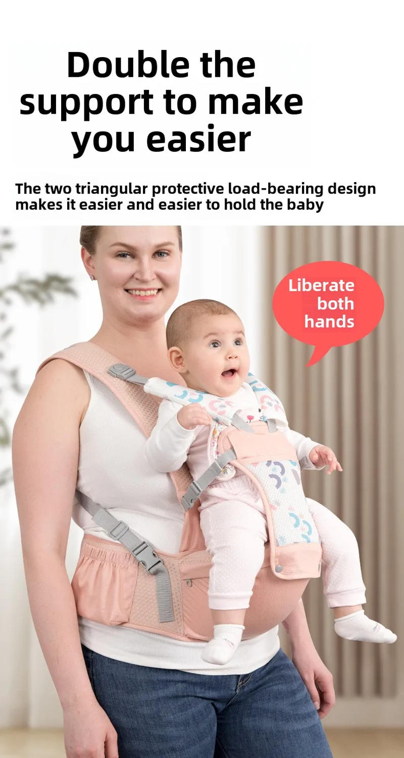 Description Picture 5 of itemNewborn Ergonomic Baby Carrier Wrap Backpack Baby Carriers Bag Infant Sling Waist Stool Multiuse Front Facing Babies Accessories