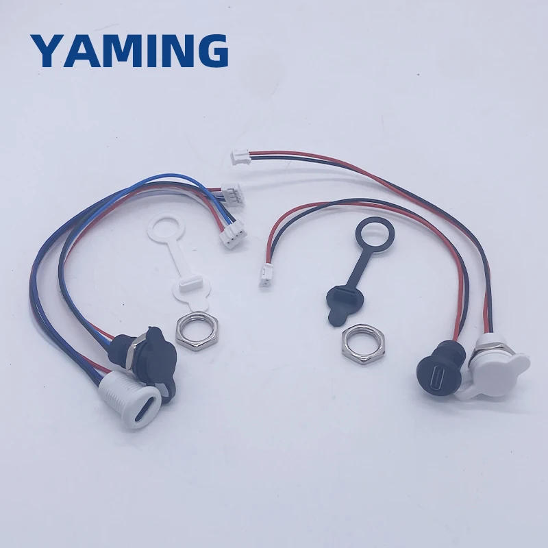Description Picture 5 of itemTYPE-C USB Connector 2/4 Pins With 15cm Wire Waterproof Female Seat With PH2.0 Terminal Nut Lock Plate