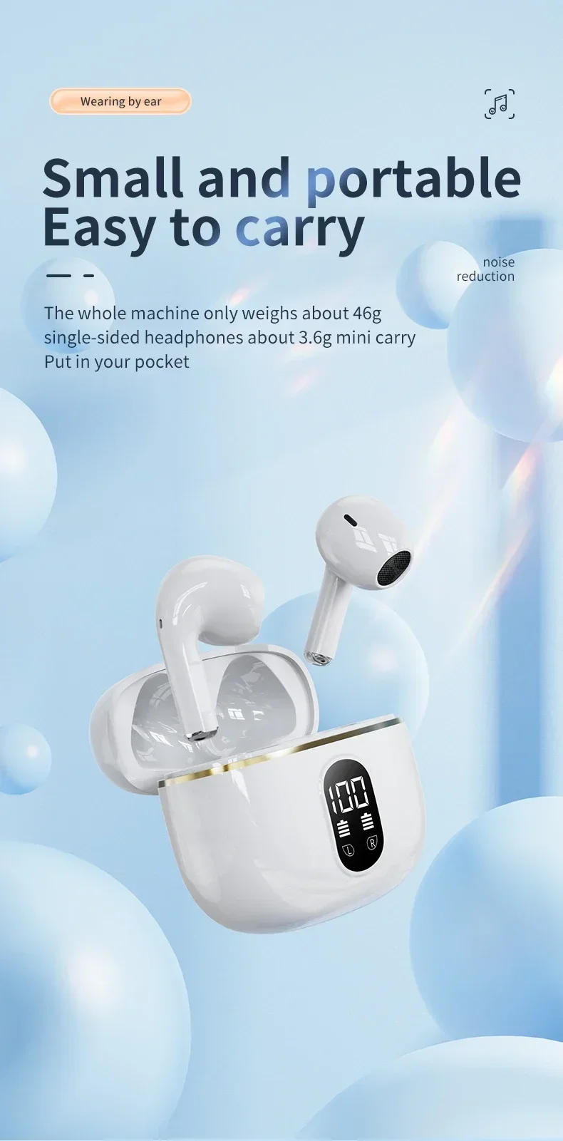 Description Picture 6 of itemNew X87 Bluetooth 5.3 Earphones Wireless Headphones Touch Control Gaming Headsets HIFI Stereo Noise Reduction Earbuds With Mic