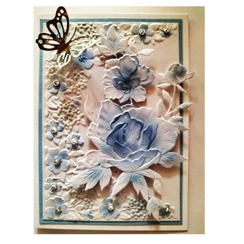 Description Picture 2 of itemRose Flowers 3d Embossing Folder Scrapbooking Tools Dies Materials DIY Craft Supplies Photo Album Decor Card Background Makin