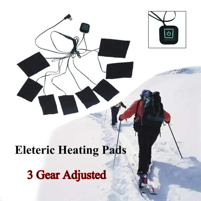 Description Picture 3 of itemUsb Charging Clothing Heating Pad Vest Heater Winter Warm Camping Hiking Ski Cycling Pants Carbon Fiber Heated Pads Jacket